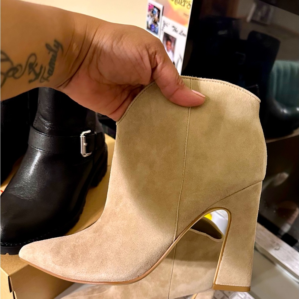 The sleek stylish bootie can be dressed up or down.